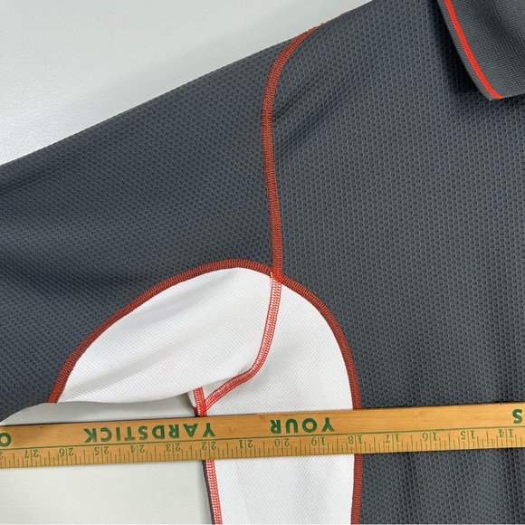 Mizuno Dry Lite Performance Polo Short Sleeve Shirt Collared Grey Orange Men’s L - Picture 5 of 16